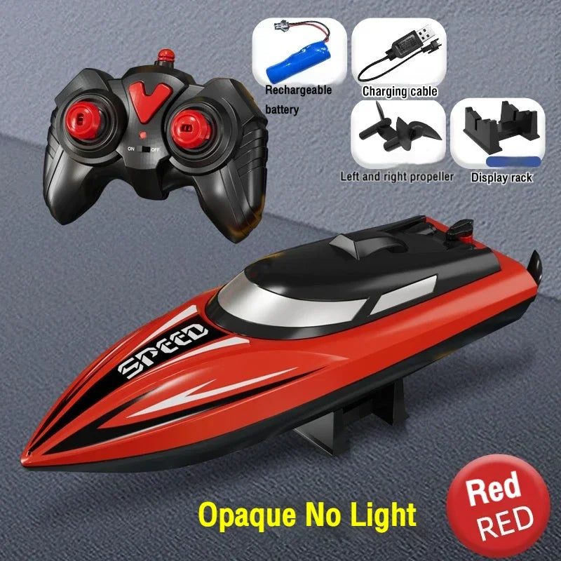 2.4G RC Boats Remote Control Speedboat Water Toy Electric Yacht Boat Double Propeller High Speed RC Ship Children Toys Xmas Gift