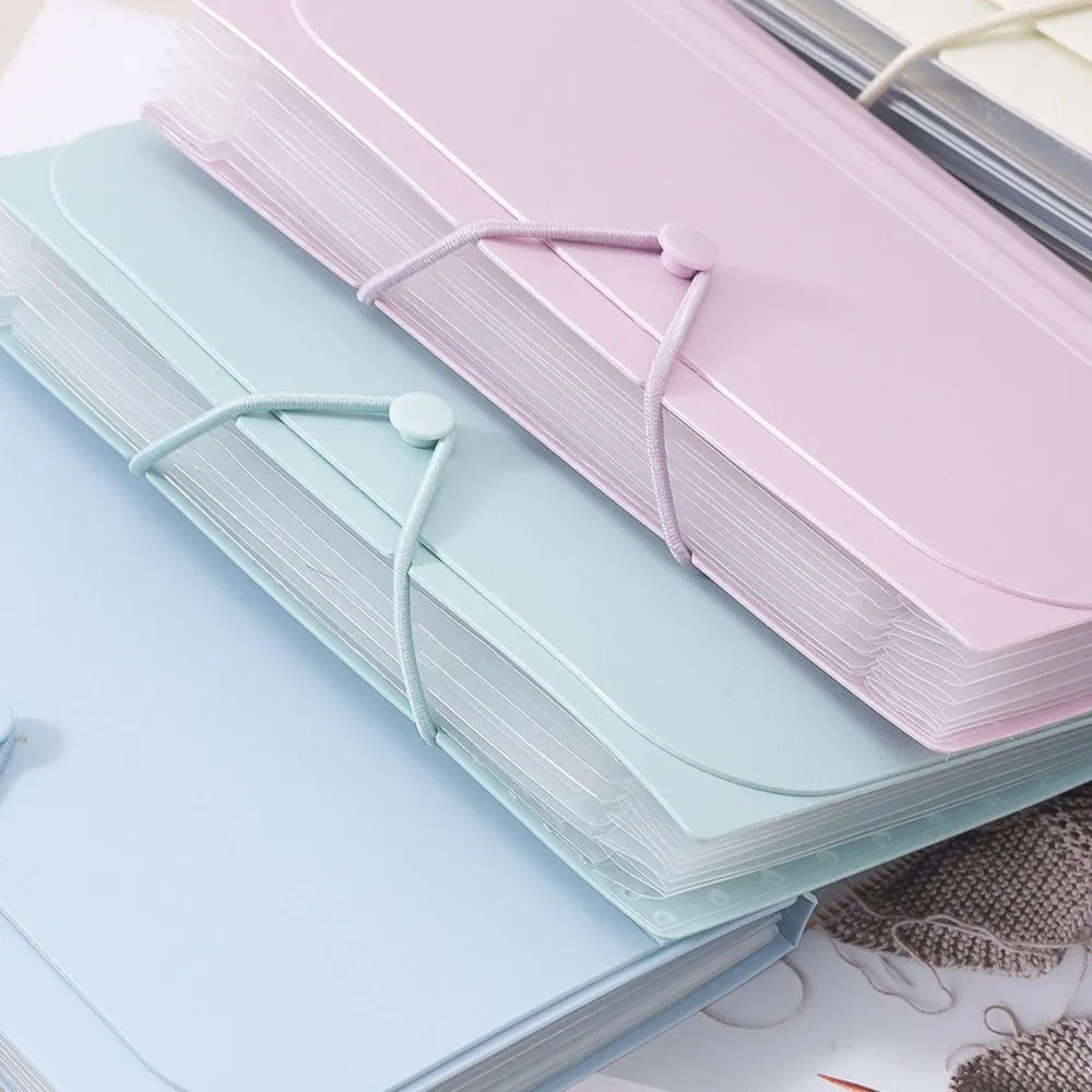 Macaron High-Aesthetic Multi-Layer Accordion File Folder Compact Portable Nail Art Organizer For Nail Stamping Plate Storage