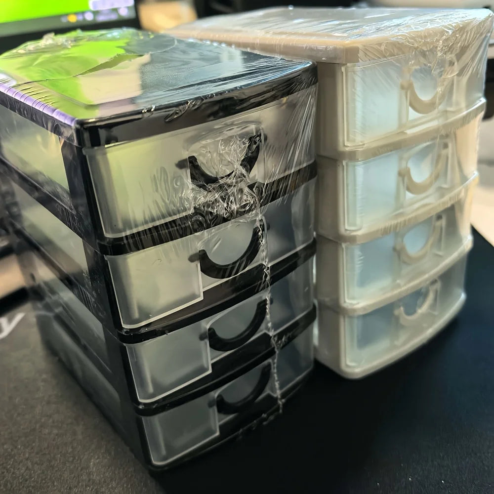 4-layer Multi-functional Storage Box with Drawers, Plastic Wardrobe Organizer and Locker, Desktop Cosmetic Storage Box,