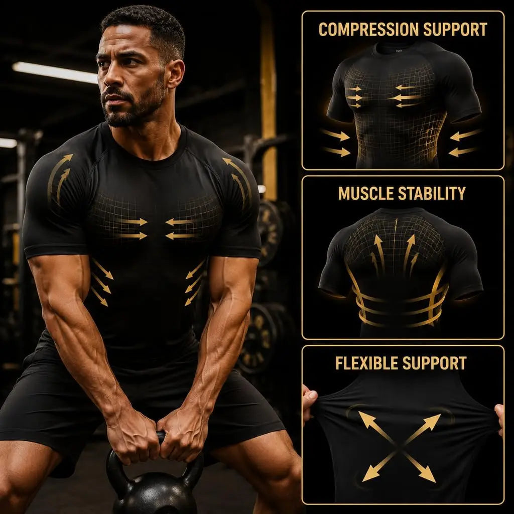 1/2/5 Pack Men's Compression Shirt Short Sleeve Quick Dry Breathable Athletic Base Layer with Stretch Fabric for Gym Running