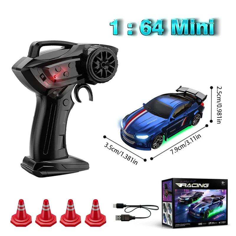 4WD 2.4GHZ RC Simulation Mini Drift Car Palm Racing Model Desktop Toys 1/64 Scale Remote Control Cars Kid Gift For Children Boys