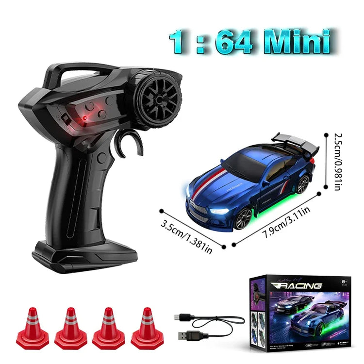 4WD 2.4GHZ RC Simulation Mini Drift Car Palm Racing Model Desktop Toys 1/64 Scale Remote Control Cars Kid Gift For Children Boys