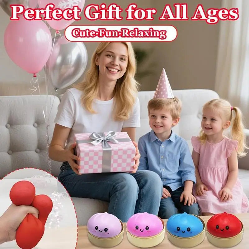 Simulation Glowing Dumpling Slow Rebound Stress Ball Soft Fidget Toy Stress Relief Decor For Home Office Birthday Gift