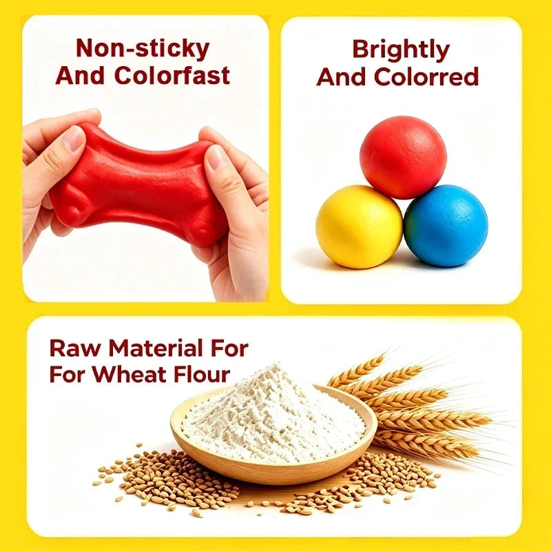 Non-Toxic Color Dough Set Wheat Based Modeling Clay Toys with Molds DIY Unicorn Marine Life Plasticine Craft Kit Educational Toy