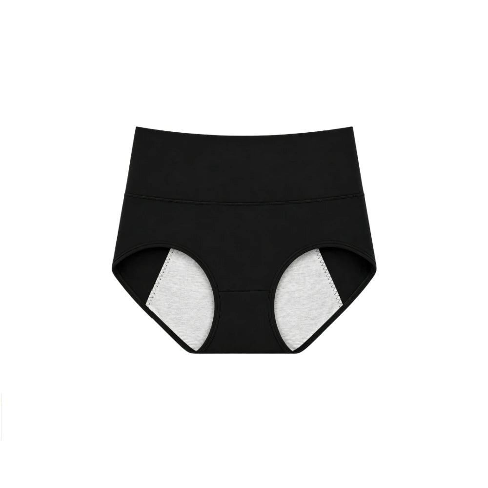 Women's Period Panties High-Waist Cotton Leak-Proof Underwear Girls Breathable Soft Maillard Solid Color Female Briefs Lingerie
