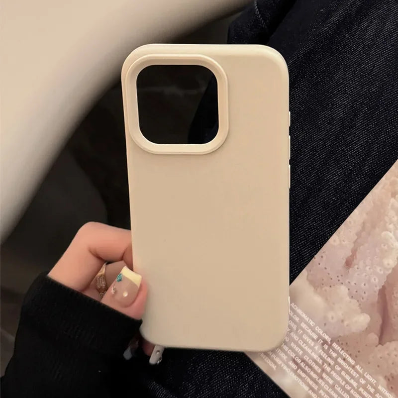 Dopamine-Inspired Silicone Solid Color Simple Fashion Phone Case for iPhone 18 17 Pro 16 Plus 16 18 Pro Max 15 14 13 12 11 Cover