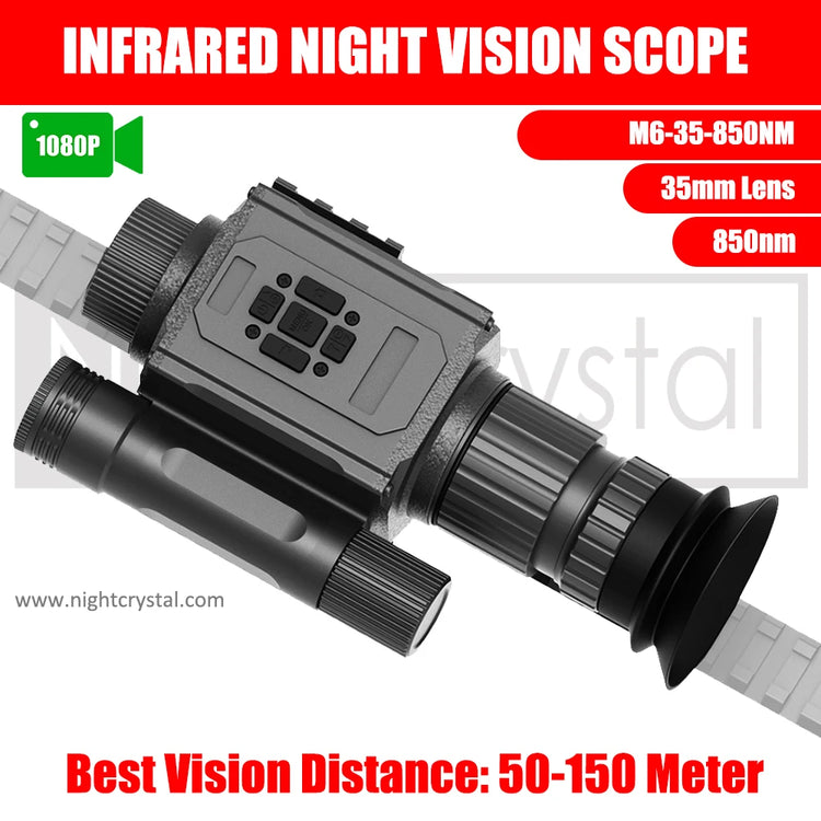 Megaorei NK008 Plus Night Vision Scope Infrared Hunting Camera with 21mm Picatinny Rail Mount & OLED 1.4" Screen & Built-in IR