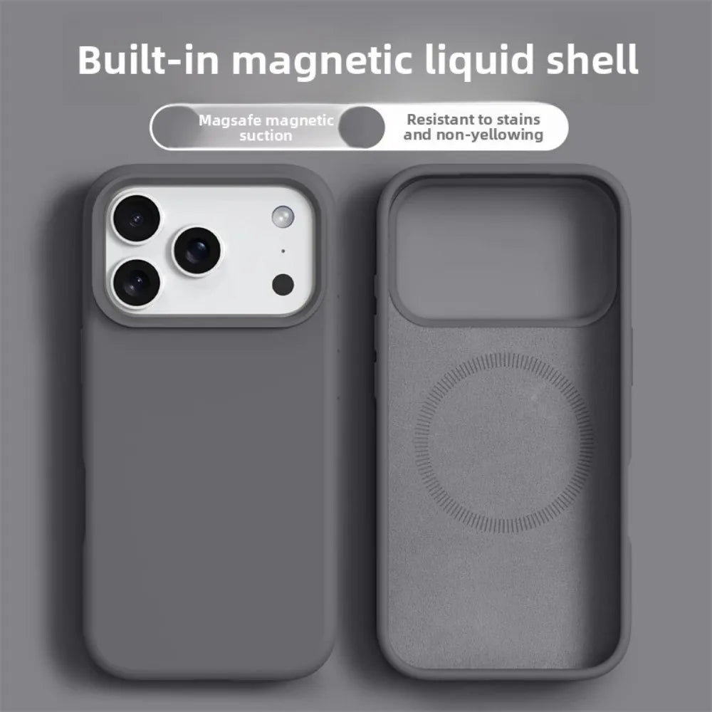 Original Magnetic Phone Case For iPhone 18 17 Pro Max Liquid Silicone Cases For iPhone 18 16 Pro Max 17Pro Air Soft Bumper Cover