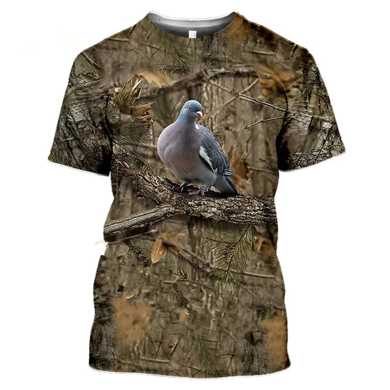 New Camouflage Rabbit Hunting 3d T-shirt Summer Casual Men's T Shirts New Fashion Street Women's Short Sleeve Tops Male Clothing