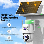 JOOAN 4K Solar Security Camera Wireless Outdoor Dual Lens Solar IP Camera PIR Human Detection Night Vision Battery CCTV Camera