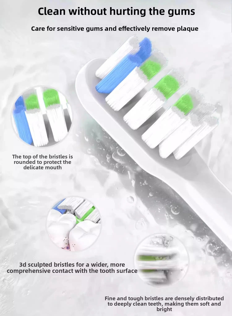 8pcs Replacement Toothbrush Heads for Revyline RL 044  Electric Toothbrush Accessories Nozzles Bristles Head for Revyline RL044