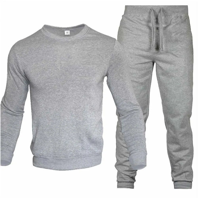 Men's Two-Piece Set O-Neck 2 Pieces Sets Tracksuit Hooded Sweatshirt +Drawstring Pants Male Sport Hoodies Running Sportswear