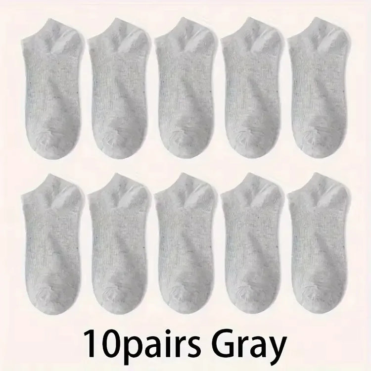 5/10-Pack Unisex Comfort-Fit Ankle Socks for All, Breathable & Lightweight - Ideal for Sports & Daily Wear
