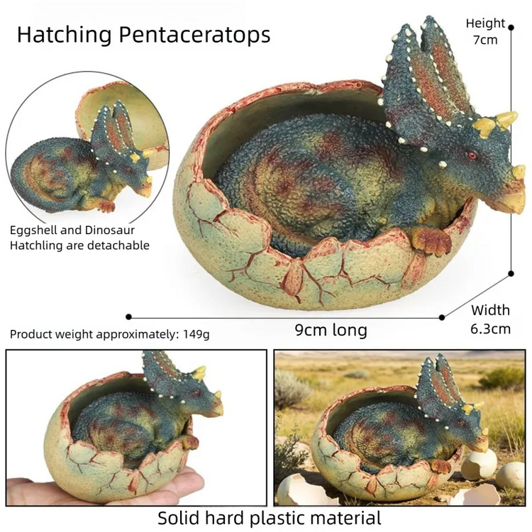 Realistic Hatching Dinosaur Egg Model T-Rex Spinosaurus Velociraptor Pterosaur Figurine Statue Home Decor Collection Ornaments