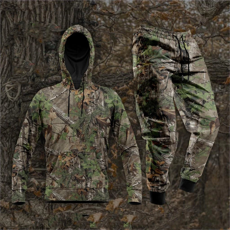 Forest Camouflage 3D Print Hoodies Pants Sets Men's Autumn Sweatshirts Sweatpants Two Piece Suits Outdoor Tracksuit Man Clothing