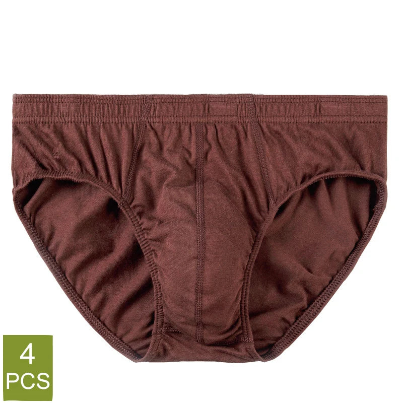 4 Pcs/Lot Men's 100% Cotton Breathable Briefs Comfortable Male Underwear Lingerie Panties Underpants Plue Size Xl -5Xl