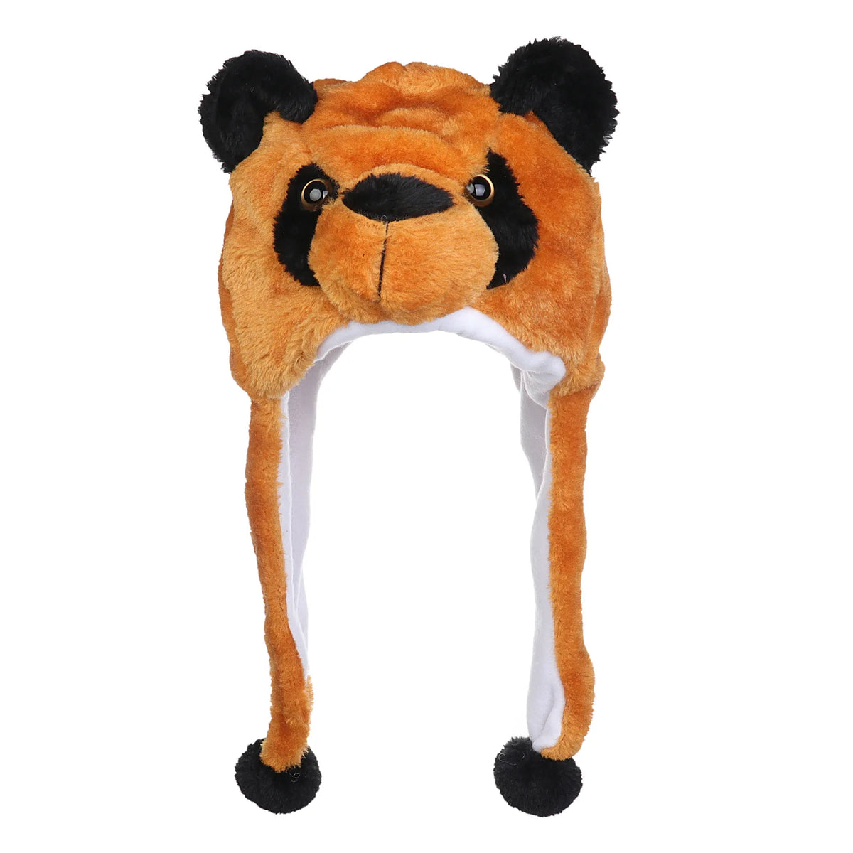 Fashionable Children's Winter Hat Plush Tiger Head Design Scarf Neck Protection Halloween Performance Cap Kids Warm Cozy Hat