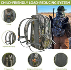 30L Camo Hunting Backpack with 11 Pockets, Small Lightweight Hunting Bag