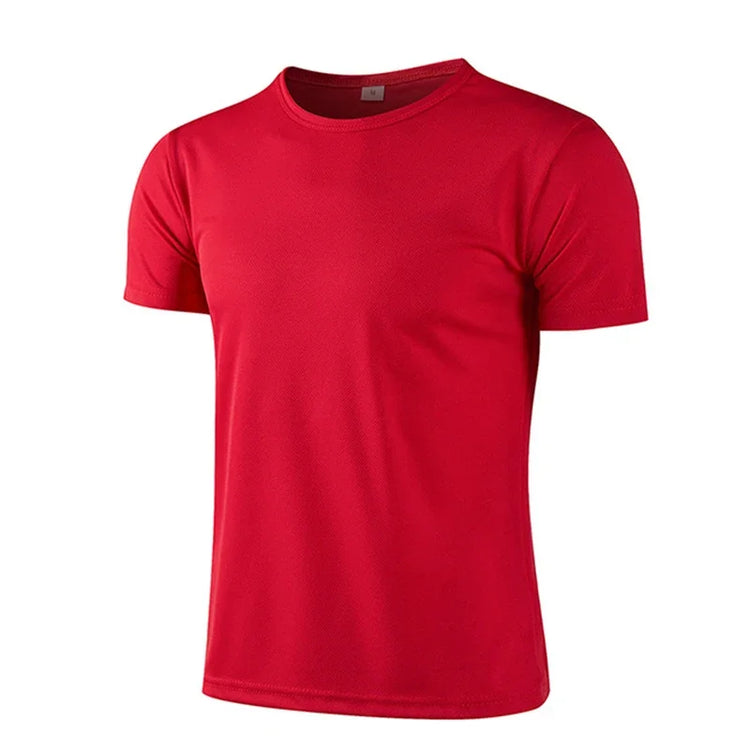 Summer Short Sleeve t Shirt For Men Casual White t-Shirts Top Man Breathable Gym Shirt Tees Quick Dry Soccer Jersey Man Clothes