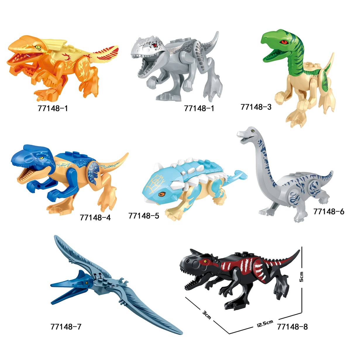Jurassic Dinosaurs Spinosaurus Brick Figure Multiple Color Versions Articulated Limbs Collectible Dinosaur Toy Educational Toy