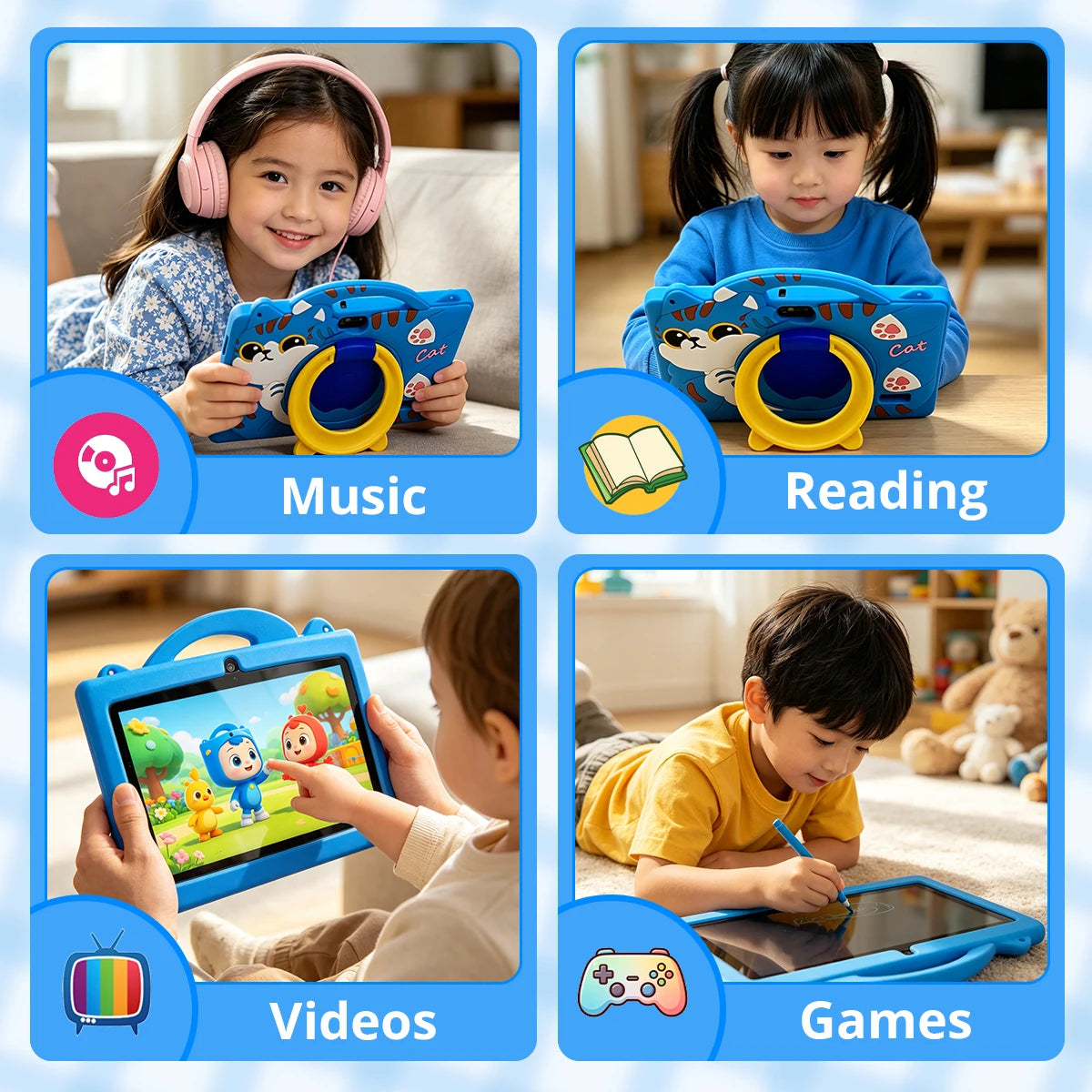 2026 Upgraded Version Android 15 Tablet for Kids 7 inch 4GB+64GB Octa-Core with Case and Stylus Pen for Children