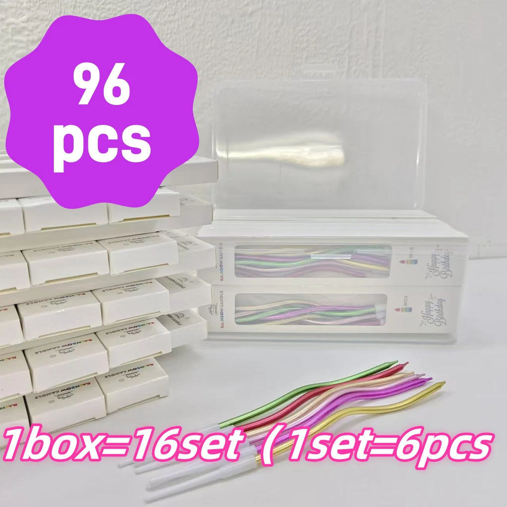 12/48pcs/1case Birthday Candles Spiral Cake Candles Long Thin Cake Candles For Wedding Party And Cake Decoration