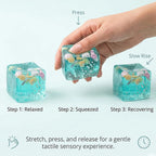 Ocean Shells Squishy Stress Balls Fidget Toy Super Soft Transparent Star Maltose Cubes Squeeze Fidget Toy Adult Stress Relief