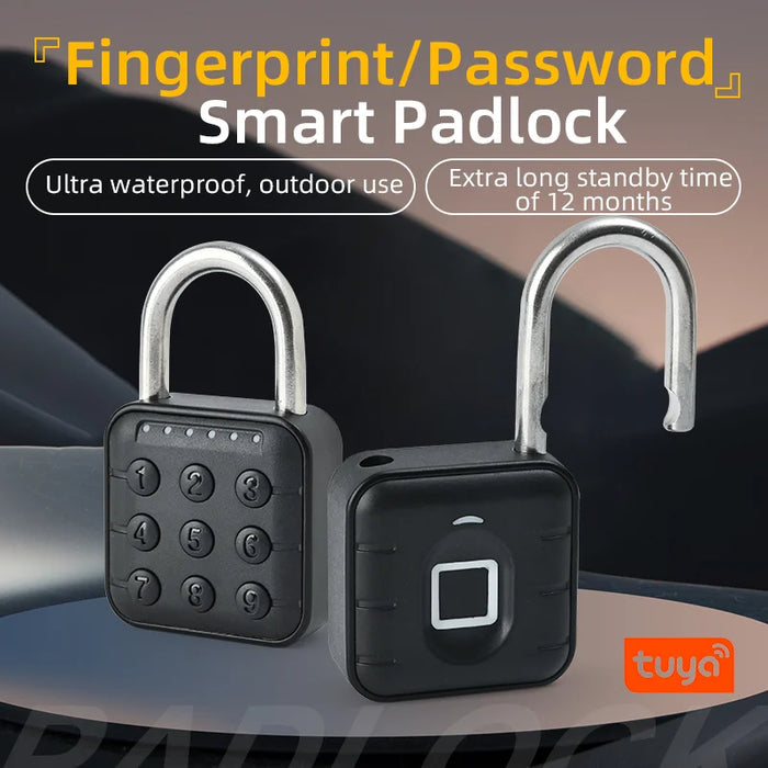 Tuya Smart Home Padlock Fingerprints IP67 Waterproof Electronic Code Lock Smart Life Security Protection