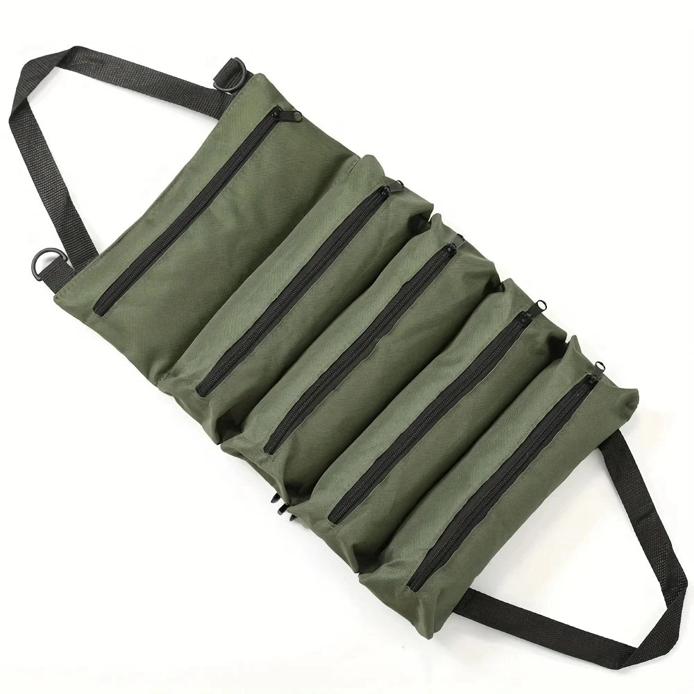 Heavy Duty Roll Up Tool Bag, Oxford Fabric Multi Tool Organizer for Mechanics Electricians Carpenters, Garage Storage