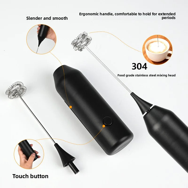 Electric Milk Frother Hand Mixer Portable Coffee Whisk Foam Maker Egg Beater Cream Blender for Dessert Drink Food Mixing