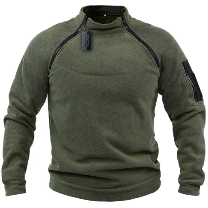 Men's US Tactical Outdoor Jacket Hunting Clothes Warm Side Zippers Fleece Pullover Man Windproof Autumn Coat Underwear