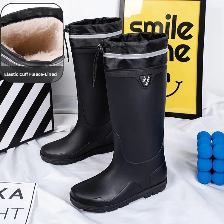 German Style Waterproof Rain Boots Men's Anti-Slip High Tube Long Camping Fishing Snake Bite Proof Thickened Rubber Shoes