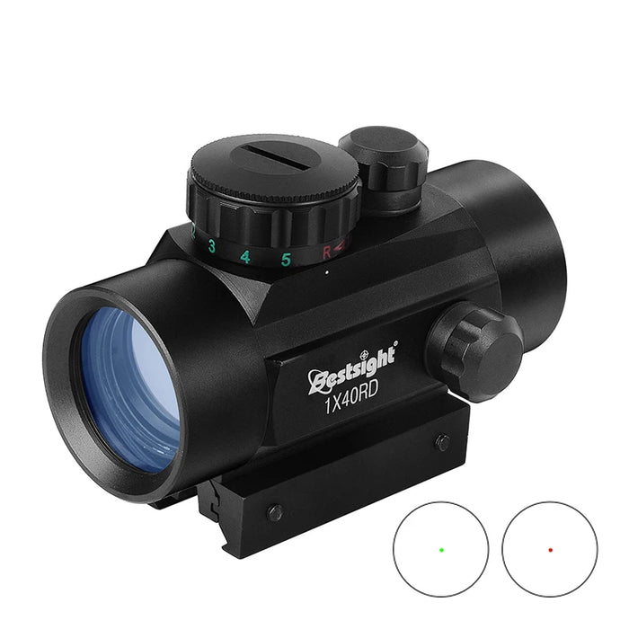 1x40 Red Dot Sight Green Red Dot Sight Illuminated Airsoft Air Hunting with 11/20mm Rails