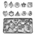 30Pcs Stainless Steel Mold Heart Star Flower Geometric Shape Cookie Cutters Chocolate Cake Molds Fondant Biscuit Pastry Bakeware