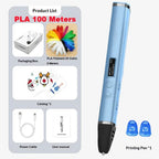 Professional 3D Print Pen Competition Level OLED Display 3D Printing Pens With PLA Filament 3D Doodling Making Detachable Design