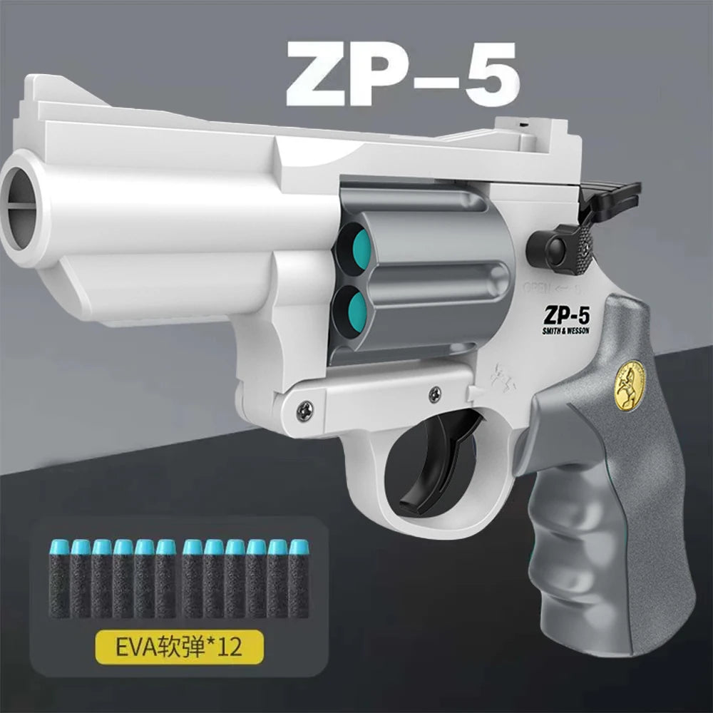 ZP5 Revolver Pistol Manual Soft Dart Bullet Launcher Toy Gun Weapon Outdoor  Airsoft  Shooter Pistola For Boys Birthday Gift