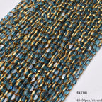 4x7mm 50pcs/lot Briolette Oval Glass Beads Plating Gold Color Crystal Glass Loose Spacer Beads For Beads for Jewelry Making DIY