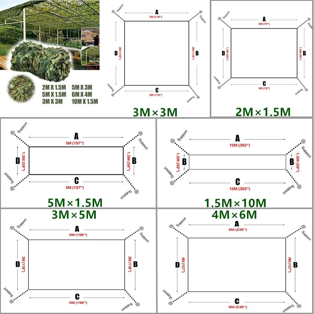 Camouflage Net Shade Net for Hunting Home Decor Paintball Bird Watching Camping Car Cover Hunting Blind Tree Stand Theme Decor