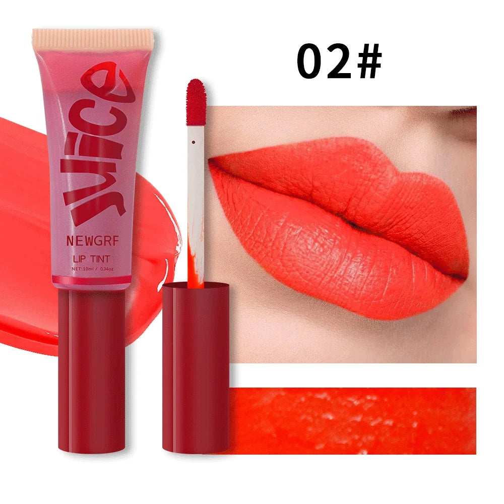 Juice Lip Tint Non-stick Cup Liquid Lipstick and Blush 2 in1 Waterproof Long Lasting Rose Red Lip Stain Makeup Pigment 1Pc