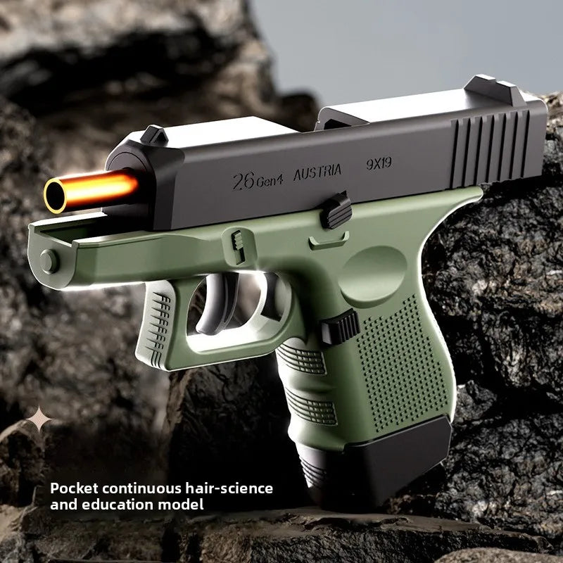 Shell Ejection Toy Gun Pocket Pistol Model Manual Burst Blaster Mechanical Shooting Game Toy Outdoor CS Toy Movie Prop