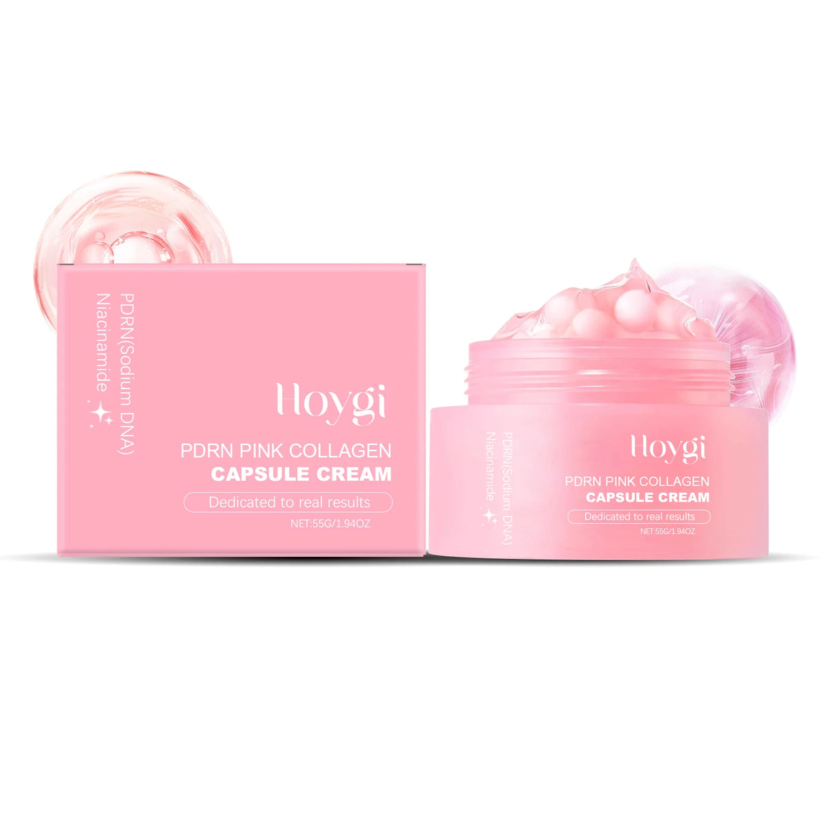 Korean PDRN Pink Collagen Capsule Cream Anti-Wrinkle Hydrating Moisturizer Cream Firming Brightening Skin Face Care Capsules