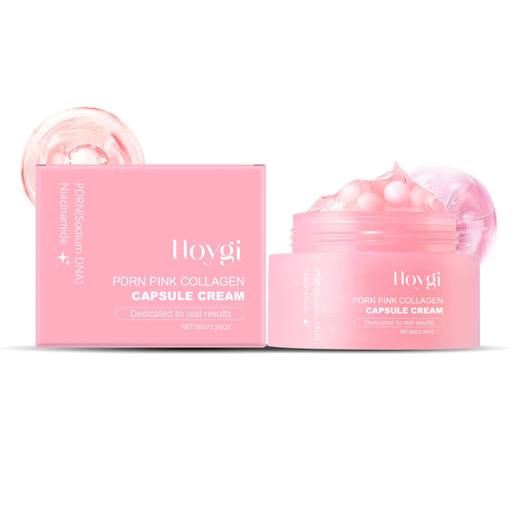 Korean PDRN Pink Collagen Capsule Cream Anti-Wrinkle Hydrating Moisturizer Cream Firming Brightening Skin Face Care Capsules
