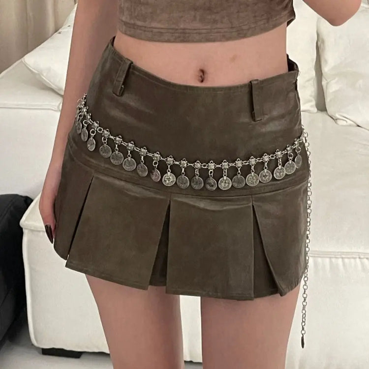 Retro Ethnic Style Waist Chain Metal Silver Bohemian Versatile Belt Dress Decoration Sweater Chain