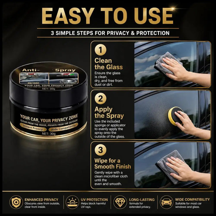 Professional Auto Glass Anti-Peep Cleaning Paste Deep Clean Stain Dust One-Way Privacy Vision All Glass Surfaces Adaptable