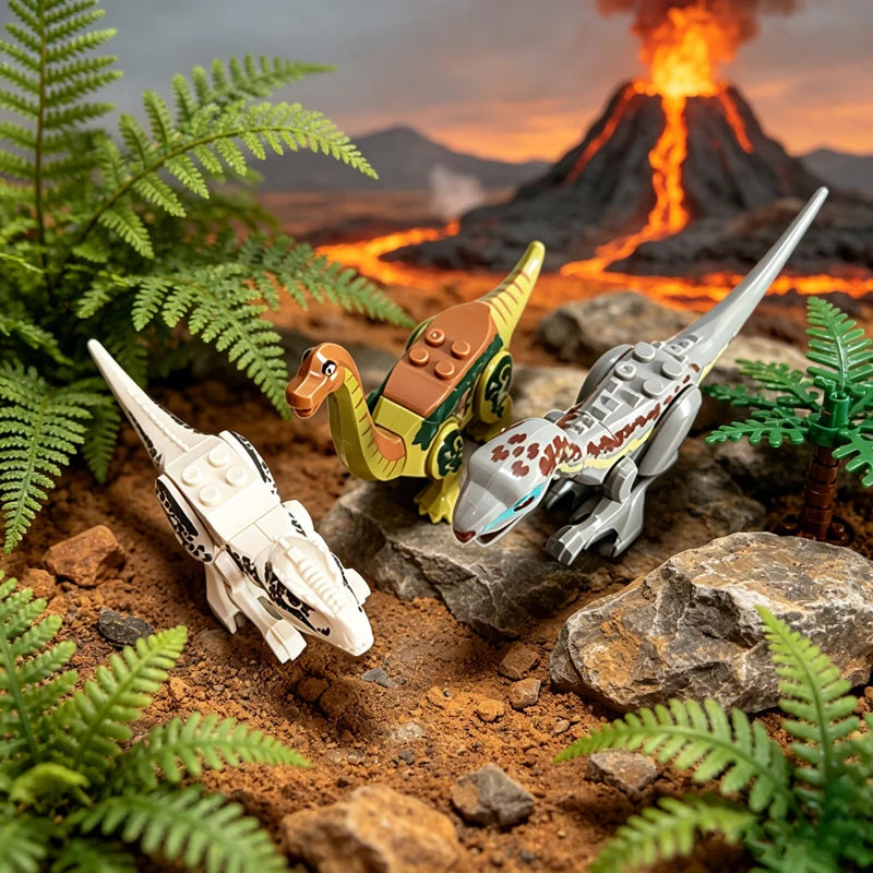 Dinosaur Figures World Building Blocks Set Jurassic Dino Model Educational STEM Bricks DIY Assemble Toys for Kids Birthday Gifts