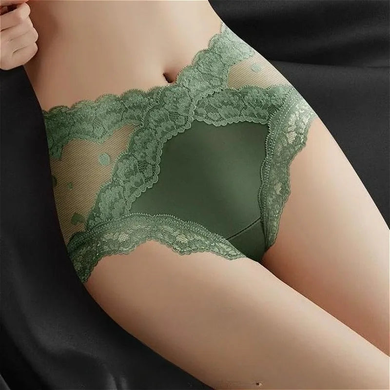Lace Sexy Underwear Womens Panties High Waist Transparent Briefs Ropa Interior Femenina Butt-up Bikini Bottom Abdomen Breathable