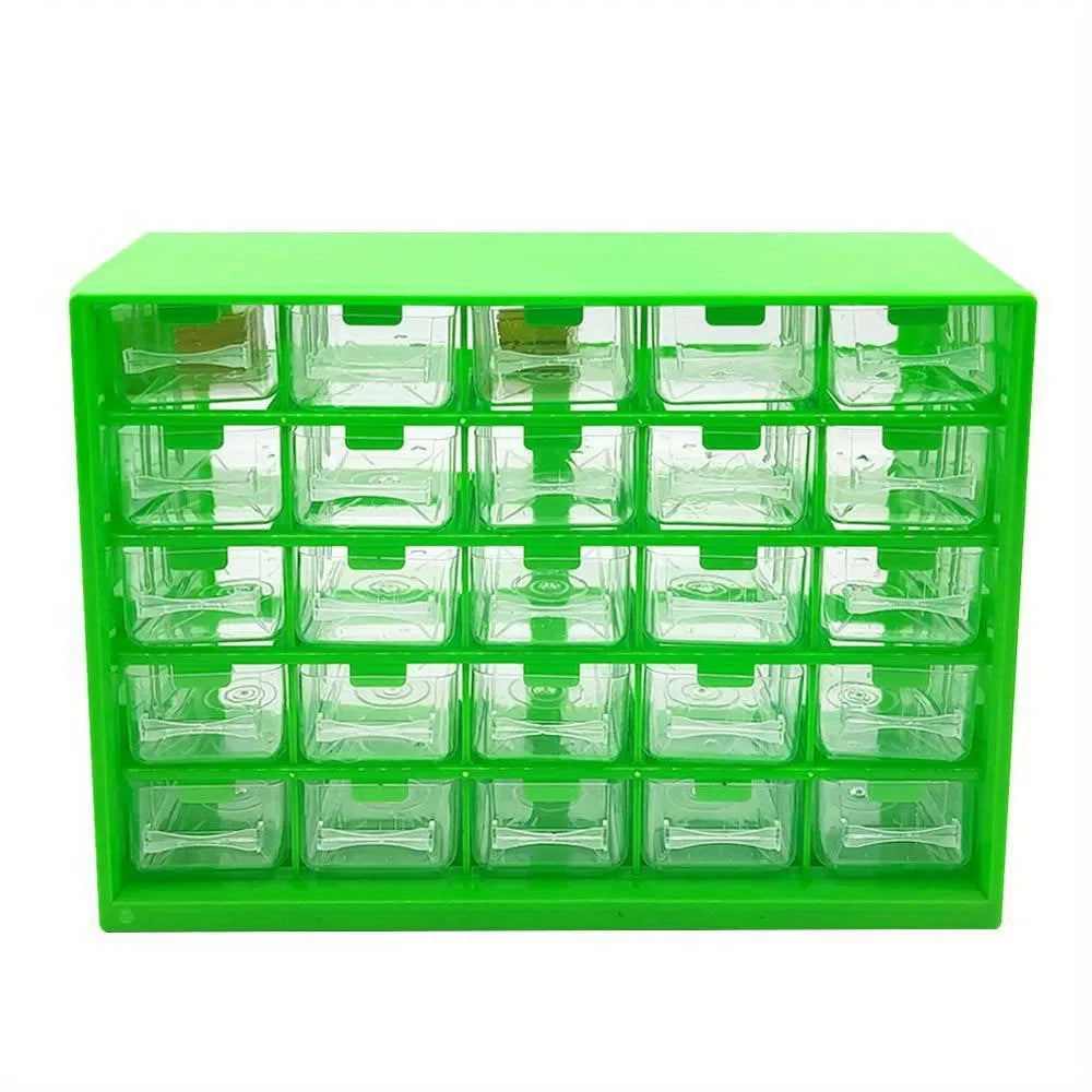 25 Multi-grid Drawer Parts Box Wall-mounted Screw Classification Component Box Tool Case Electronic Components Storage Toolbox