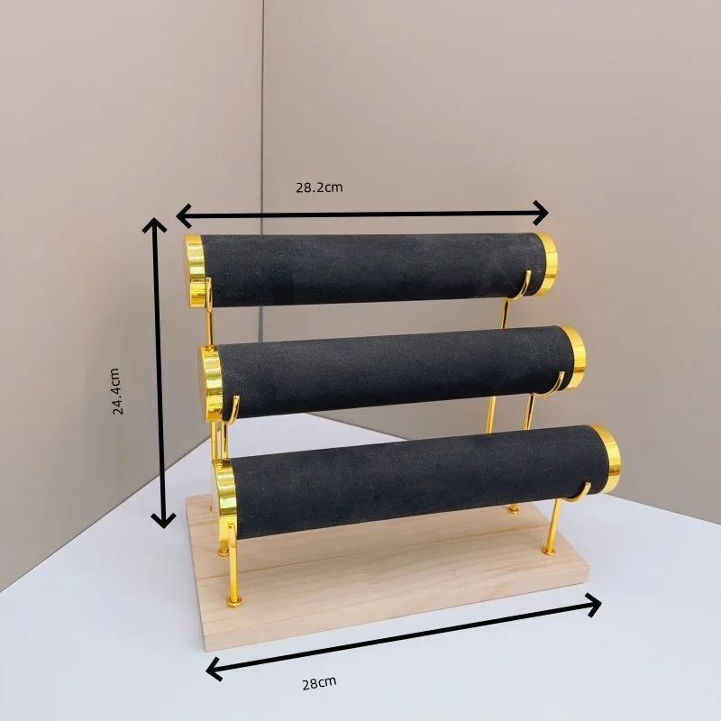 Detachable Bracelet Holder Jewelry Storage Stand with Wooden Tray Jewelry Holder for Jewelry Display