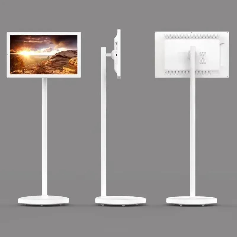 27 Inch Portable Smart TV Monitor Wireless Interactive Display Built-in Touch Screen Swivel Floor Stand for Home Office