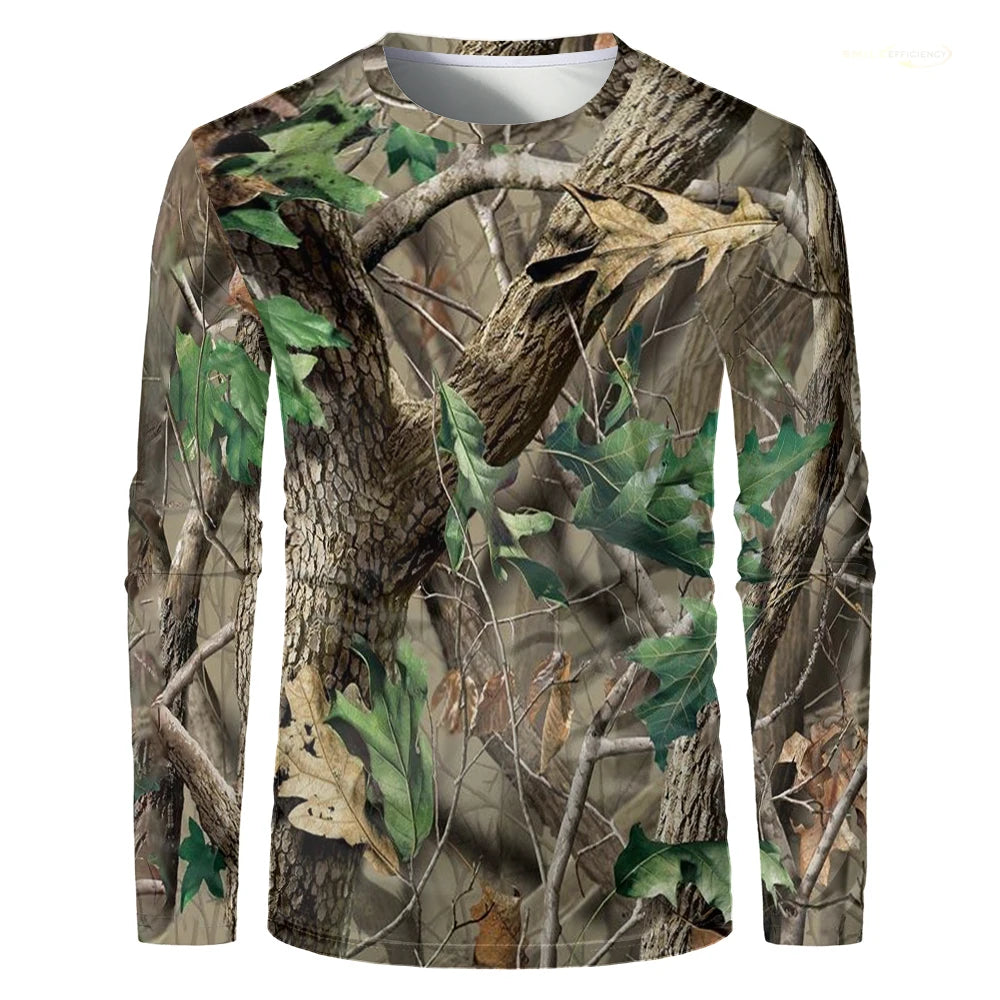 Summer Men's T-Shirt Camouflage Hunting T Shirt 3D Print Men's Clothing Long Sleeve Tops Man T Shirt Casual Clothes Men T-Shirt